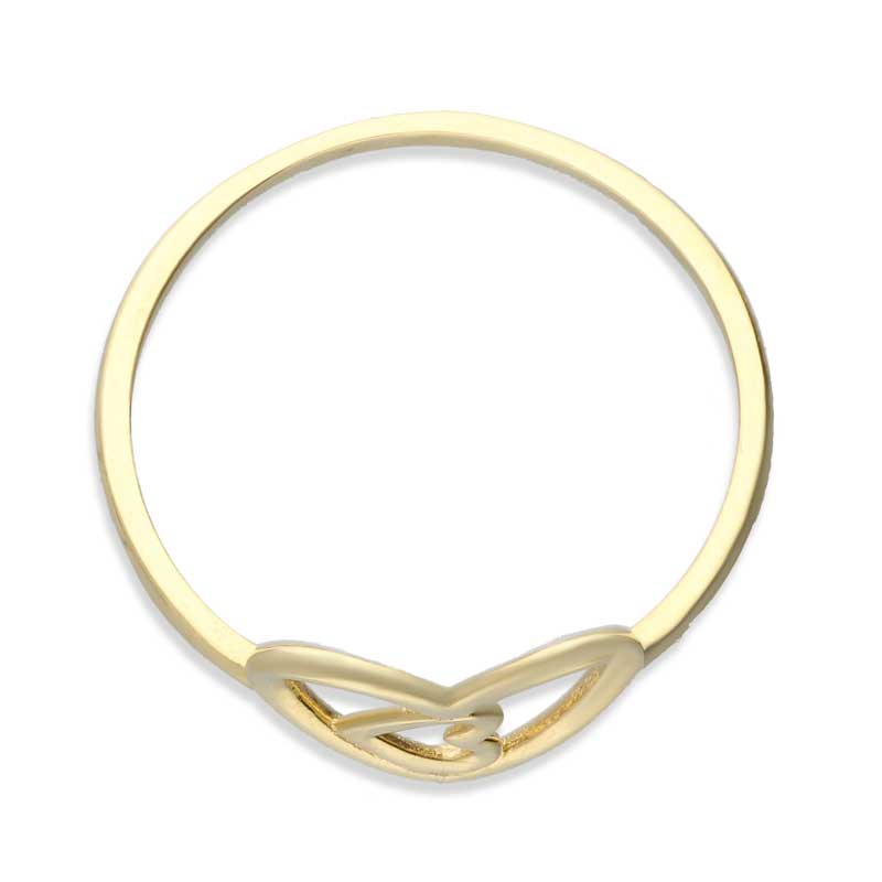 Gold Twin Hearts Shaped Ring 18KT - FKJRN18KU2019