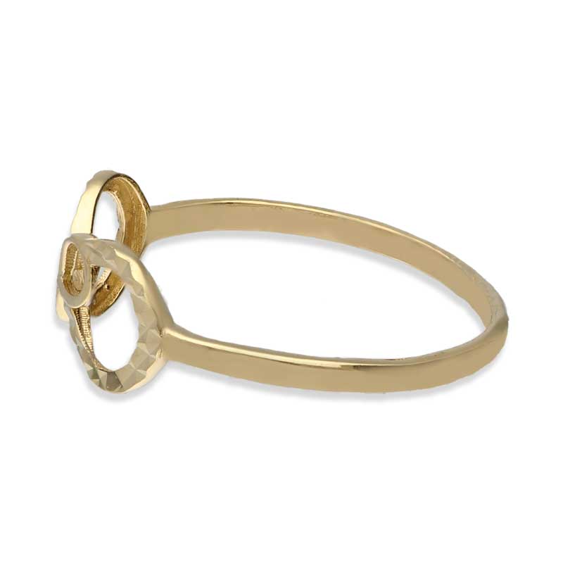 Gold Dual Infinity Shaped Ring 18KT - FKJRN18KU2020