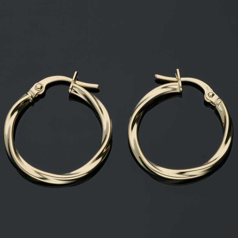Gold Clip on Hoop Earrings 18KT - FKJERN18KU3090
