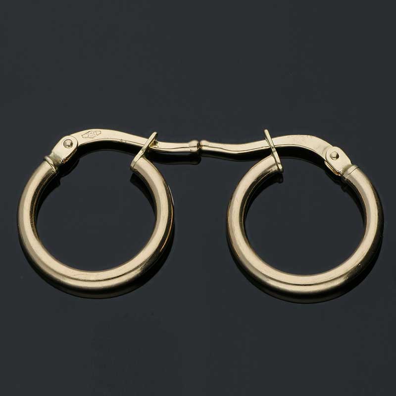 Gold Clip on Hoop Earrings 18KT - FKJERN18KU3087