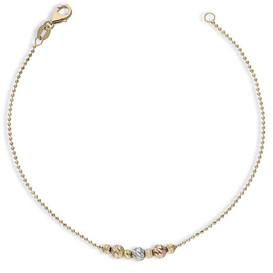 Trio Tone Gold Beads Bracelet 18KT - FKJBRL18KU1037