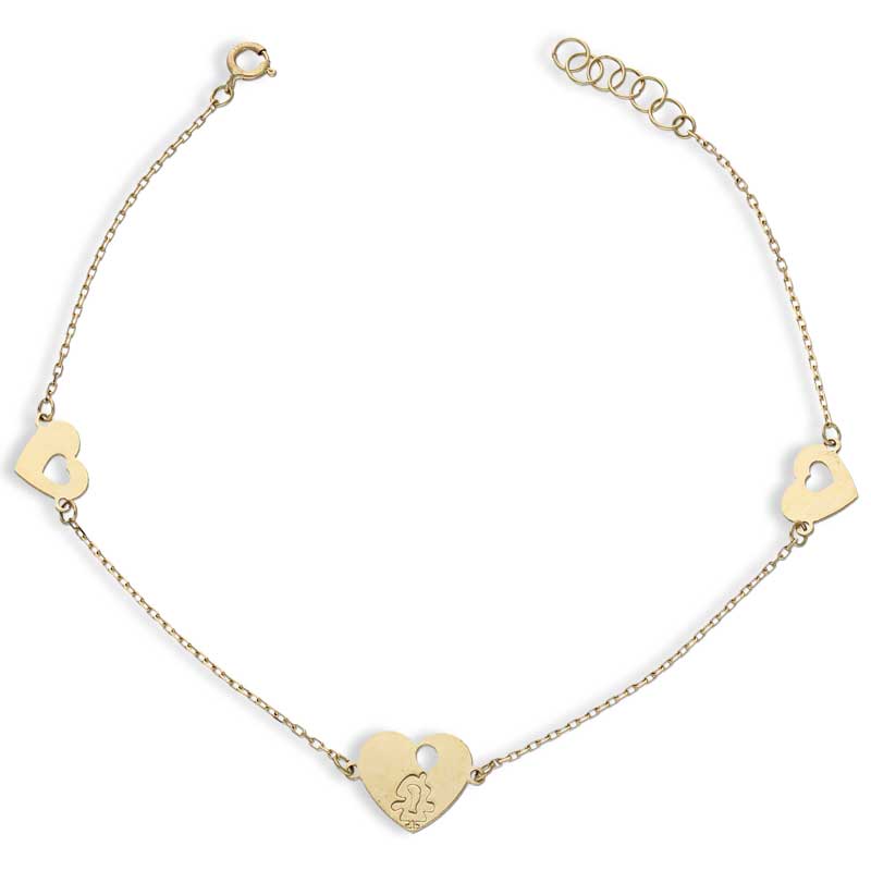 Gold Hearts Bracelet 18KT - FKJBRL18KU1033