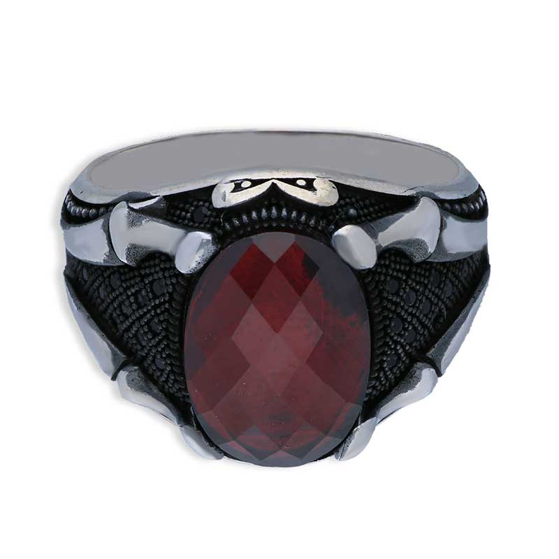 Sterling Silver 925 Men's Solitaire Ring - FKJRNSLU2043