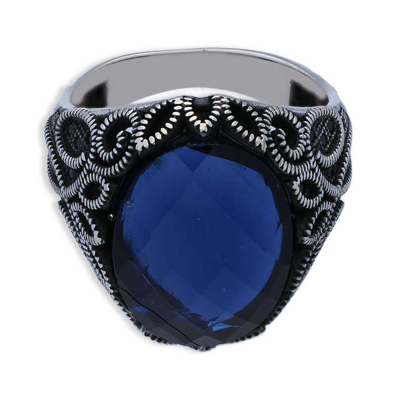 Sterling Silver 925 Men's Solitaire Ring - FKJRNSLU2038