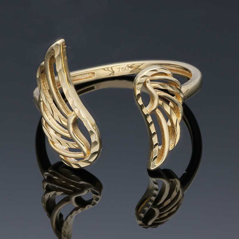 Gold Wings Shaped Ring 18KT - FKJRN18KU2100