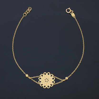 Gold Flower Bracelet 21KT - FKJBRL21KU1017