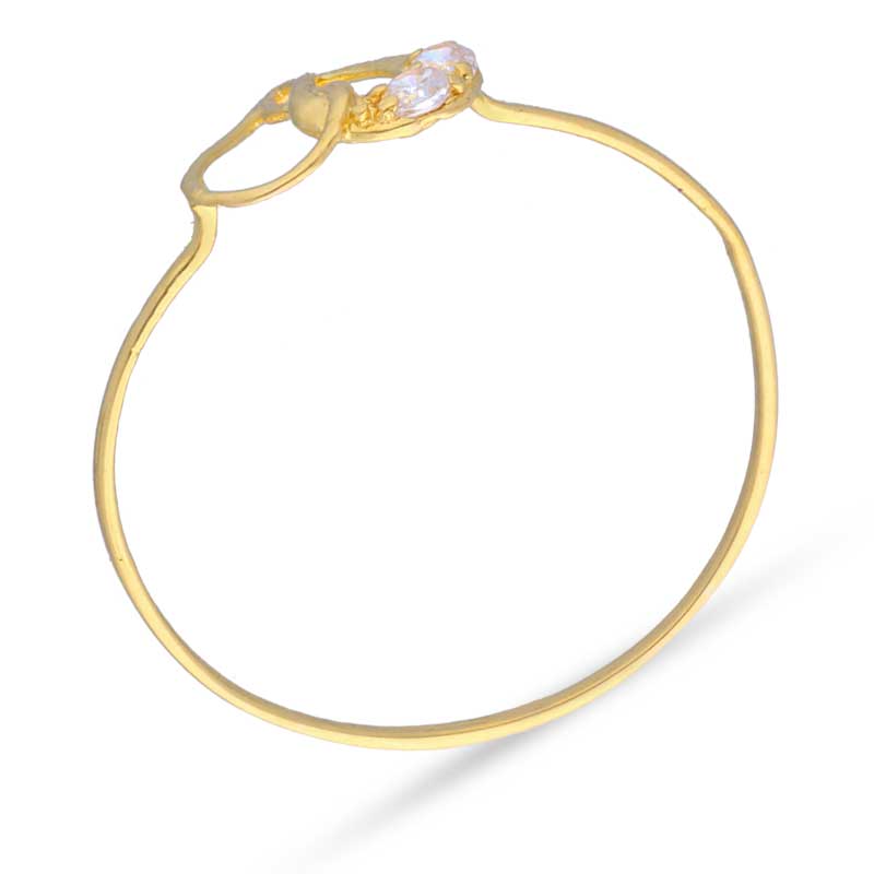 Gold Heart Shaped With Solitaire Ring 18KT - FKJRN18KU2007