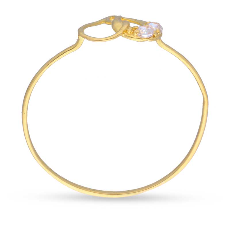 Gold Heart Shaped With Solitaire Ring 18KT - FKJRN18KU2007
