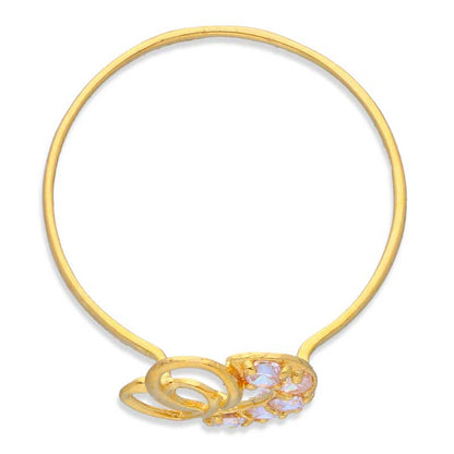 Gold Solitaire in Twisted Twin Hearts Shaped Ring 18KT - FKJRN18KU2006