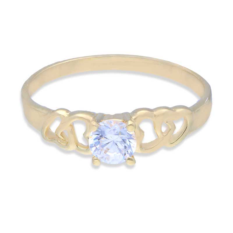Gold Solitaire Ring 18KT - FKJRN18KU2001