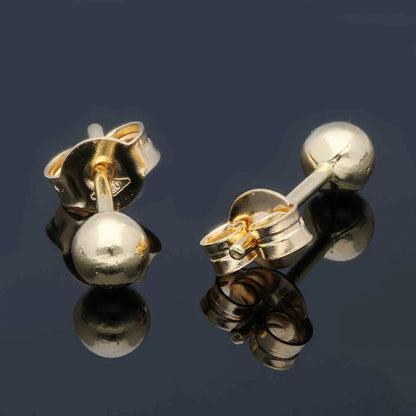 Gold Round Shaped Stud Earrings 18KT - FKJERN18KU3128