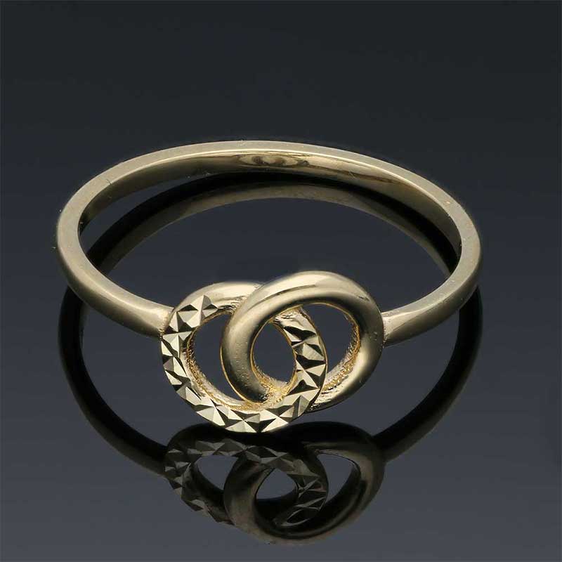 Gold Round Shaped Ring 18KT - FKJRN18KU2107
