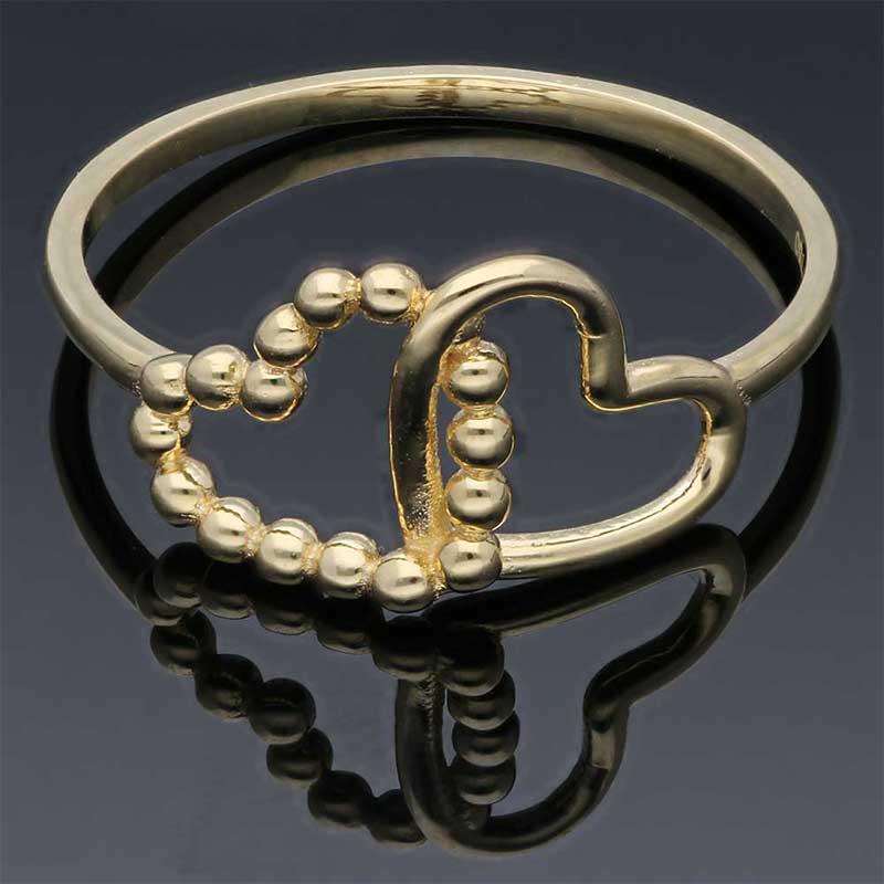 Gold Twin Hearts Ring 18KT - FKJRN18KU2101