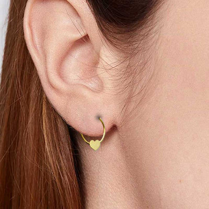 Gold Heart Shaped Clip on Hoop Earrings 18KT - FKJERN18KU3131