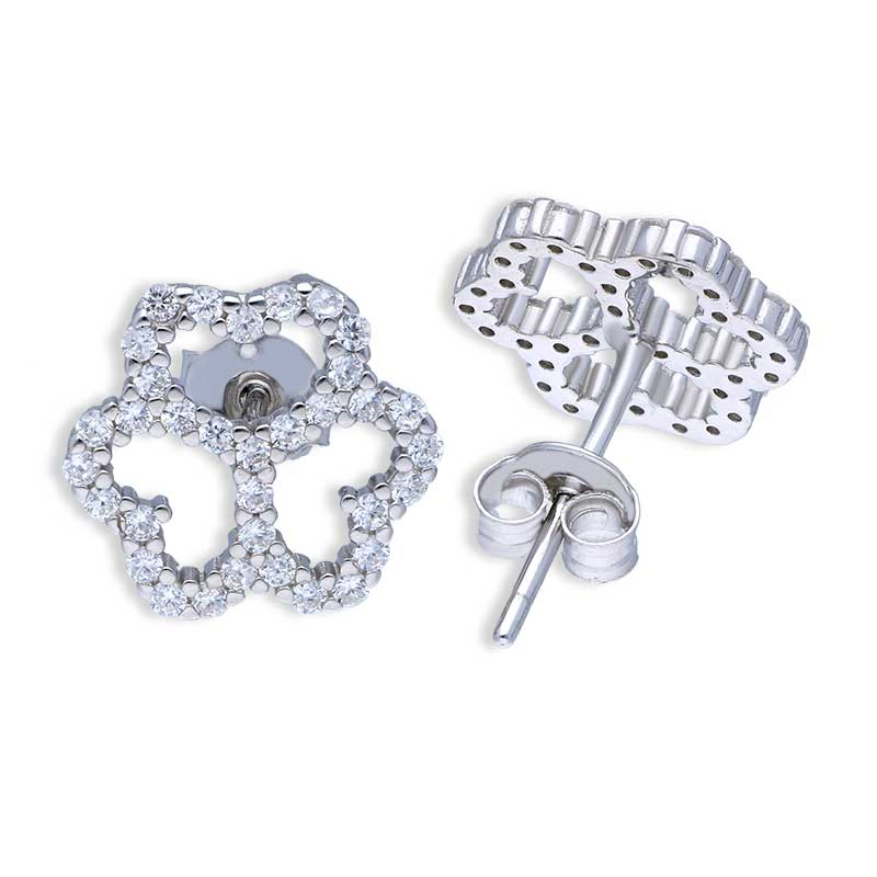 Sterling Silver 925 Hearts Shaped Stud Earrings - FKJERNSLU3142