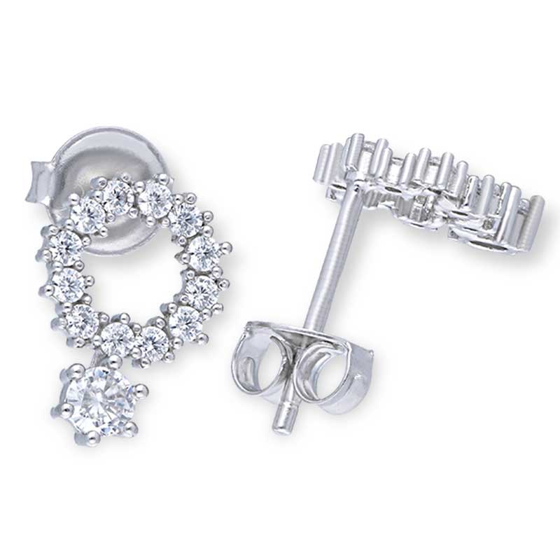 Sterling Silver 925 Solitaire Stud Earrings - FKJERNSLU3159