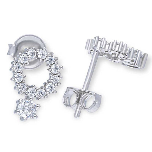 Sterling Silver 925 Solitaire Stud Earrings - FKJERNSLU3159