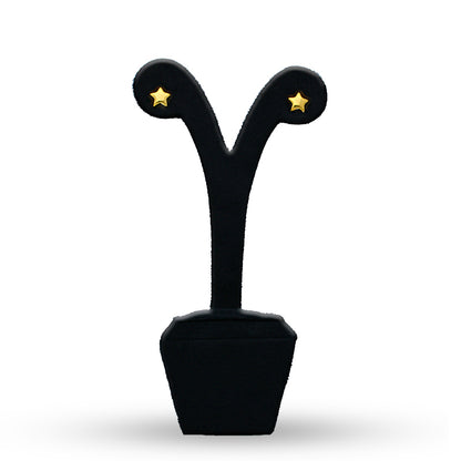 Gold Star Shaped Stud Earrings 21KT - FKJERN21KU6018