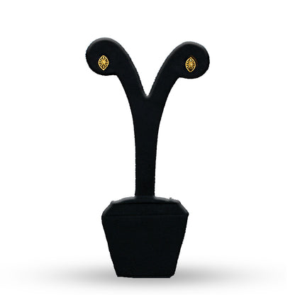 Gold Leaf Shaped Stud Earrings 21KT - FKJERN21KU6012