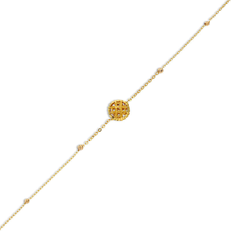 Gold Flower Shaped Bracelet 21KT - FKJBRL21KU6005