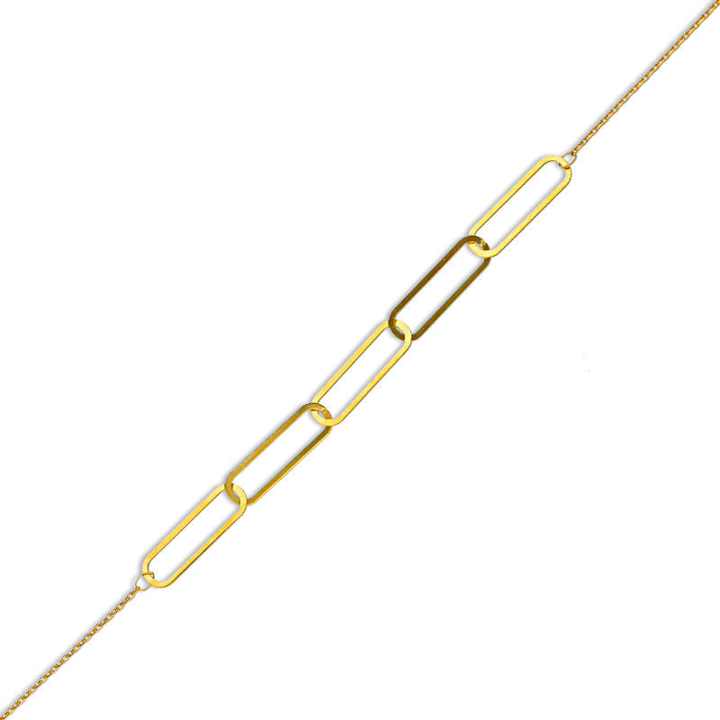 Gold Paper Clip Bracelet 21KT - FKJBRL21KU6008