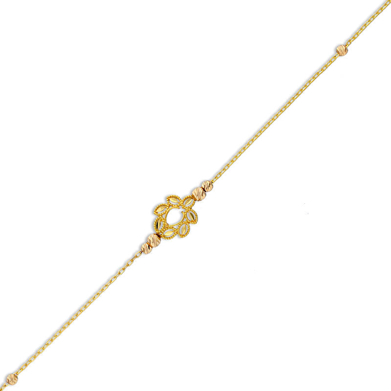 Gold Leaf Shaped Bracelet 21KT - FKJBRL21KU6010