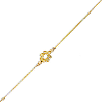 Gold Leaf Shaped Bracelet 21KT - FKJBRL21KU6010