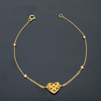 Gold Heart Shaped Bracelet 21KT - FKJBRL21KU6004