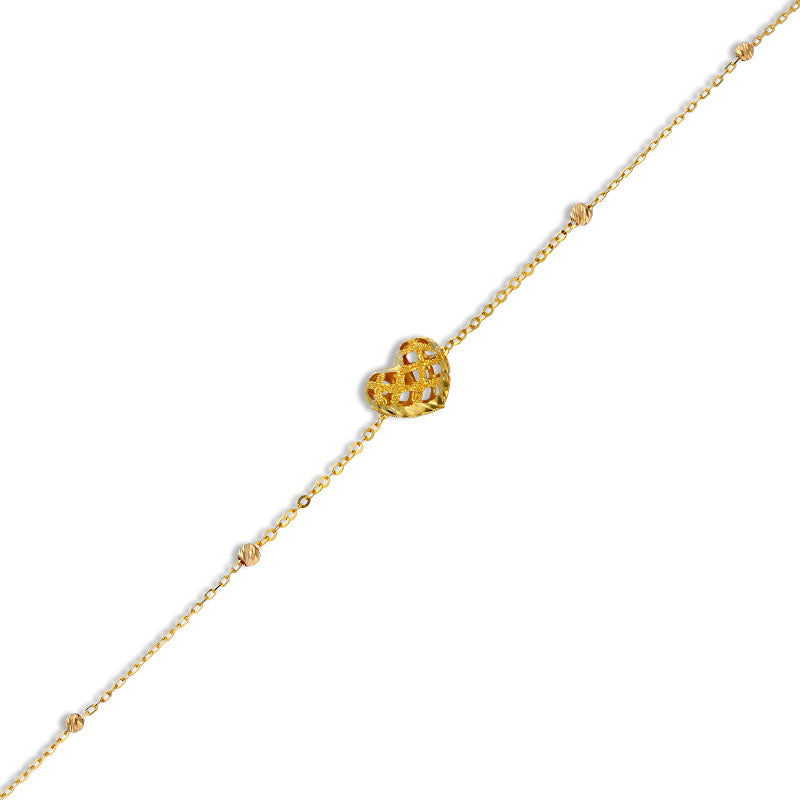 Gold Heart Shaped Bracelet 21KT - FKJBRL21KU6004