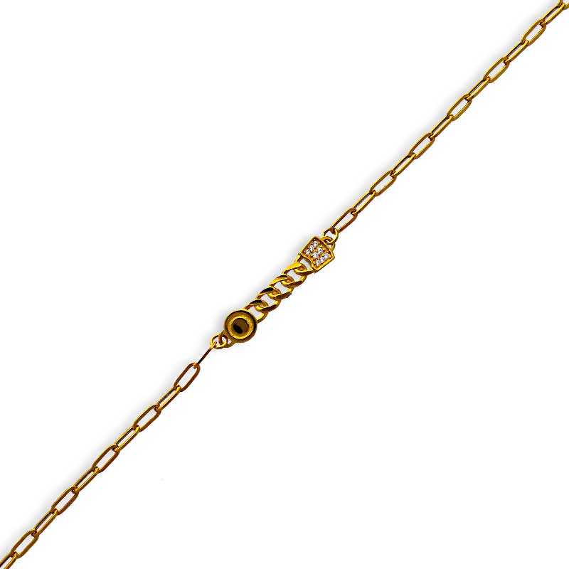 Gold Cable Link Bracelet 21KT - FKJBRL21KU6019