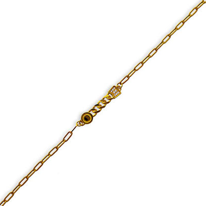 Gold Cable Link Bracelet 21KT - FKJBRL21KU6019