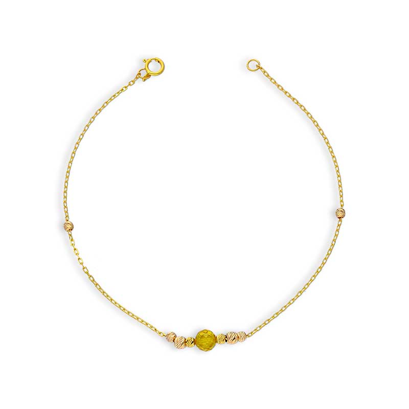 Gold Beads Bracelet 21KT - FKJBRL21KU6022