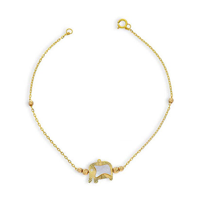 Gold Elephant Shaped Bracelet 21KT - FKJBRL21KU6027