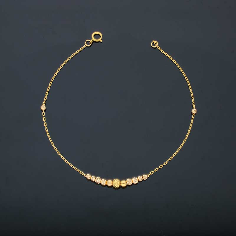 Gold Beads Bracelet 21KT - FKJBRL21KU6021