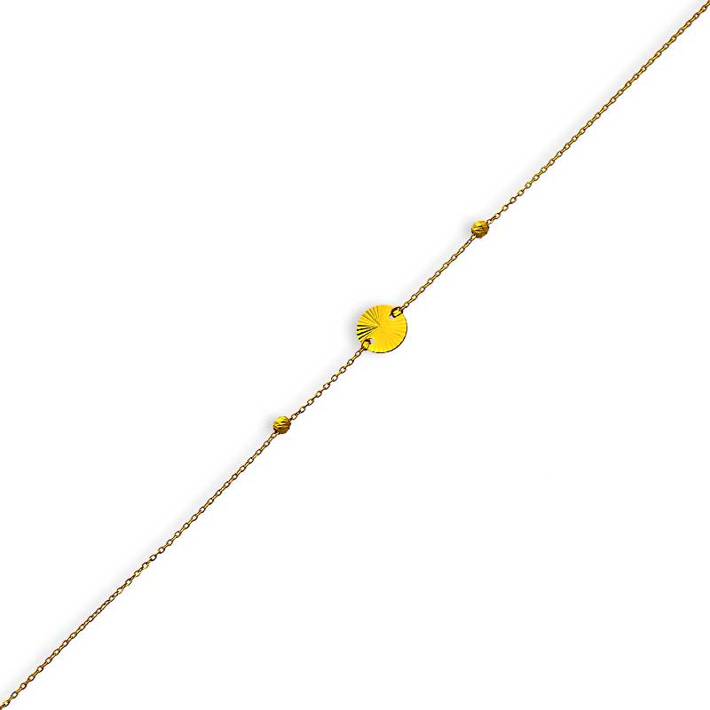 Gold Round Shaped Bracelet 21KT - FKJBRL21KU6026