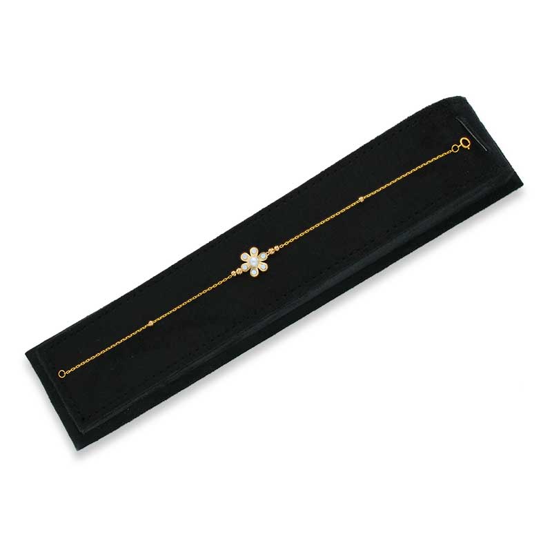 Gold Beads and Flowers Bracelet 21KT - FKJBRL21KU6024
