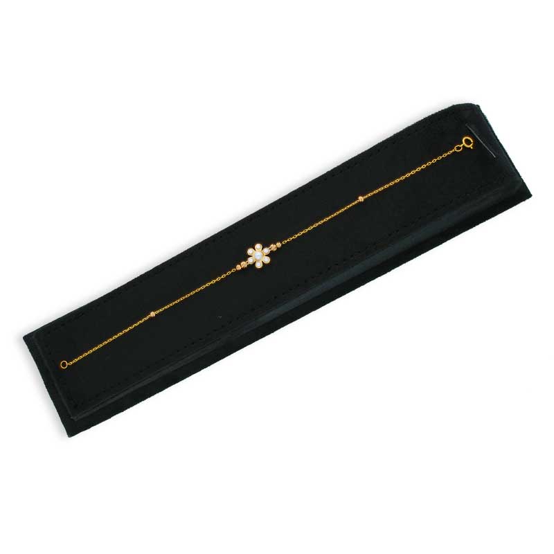 Gold Beads and Flowers Bracelet 21KT - FKJBRL21KU6025