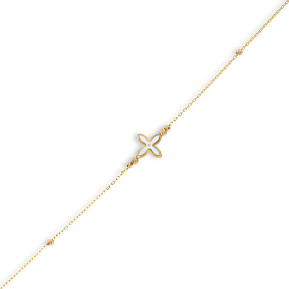 Gold Beads and Flowers Bracelet 21KT - FKJBRL21KU6034