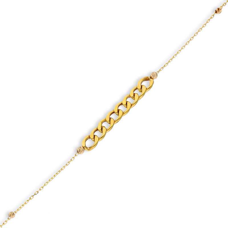 Gold Curb Bracelet 21KT - FKJBRL21KU6036