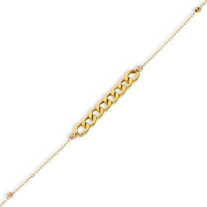 Gold Curb Bracelet 21KT - FKJBRL21KU6036