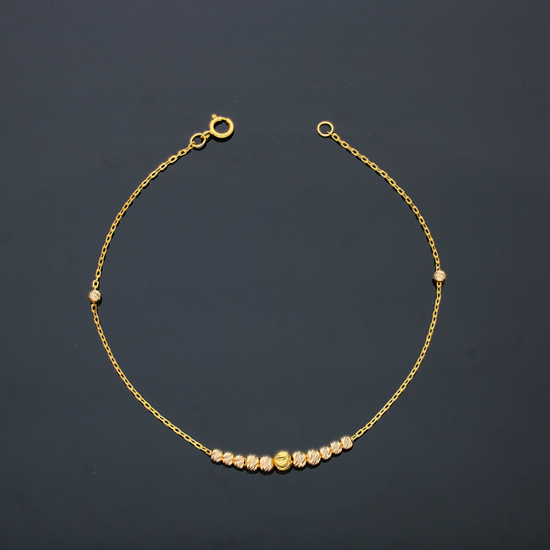 Gold Beads Bracelet 21KT - FKJBRL21KU6038