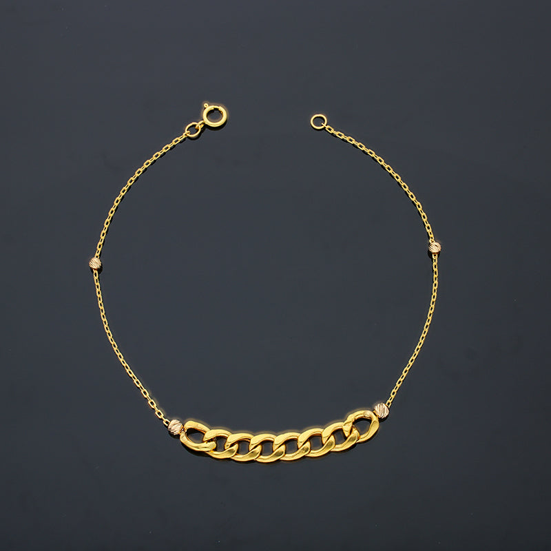 Gold Curb Bracelet 21KT - FKJBRL21KU6036
