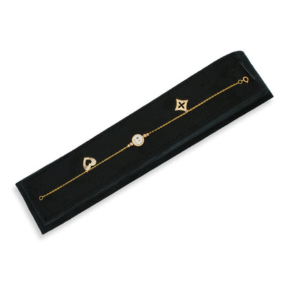 Gold Smiley Face and Hanging Charm Bracelet 21KT - FKJBRL21KU6035
