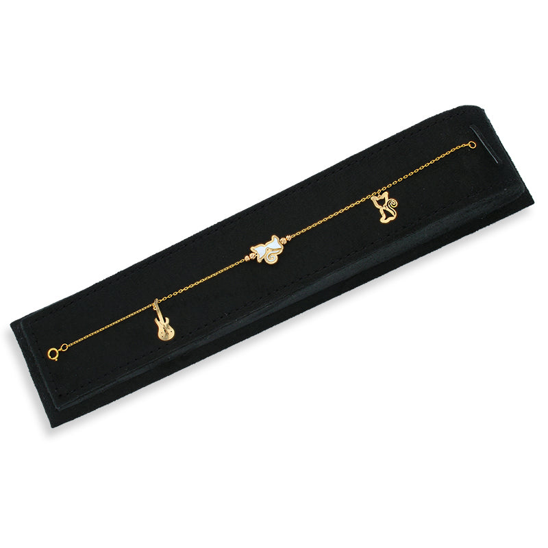 Gold Kitty and Guitar Bracelet 21KT - FKJBRL21KU6054