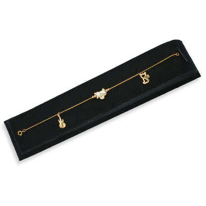Gold Kitty and Guitar Bracelet 21KT - FKJBRL21KU6054