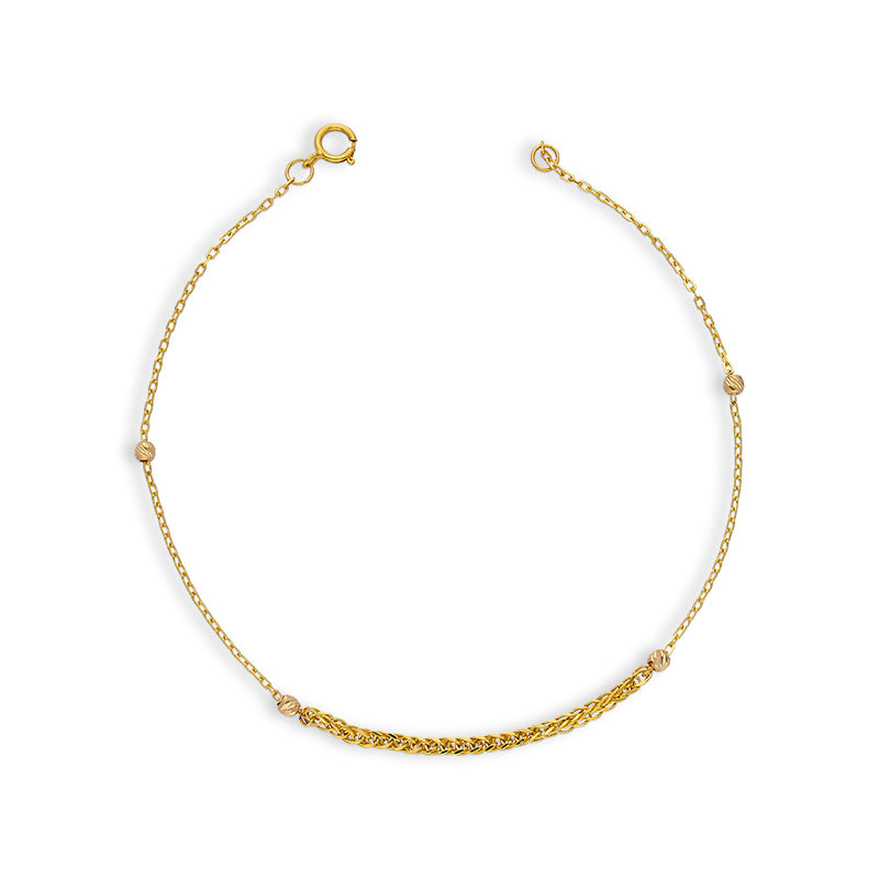 Gold Wheat Bracelet 21KT - FKJBRL21KU6047