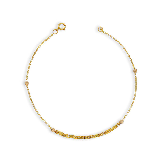 Gold Wheat Bracelet 21KT - FKJBRL21KU6047