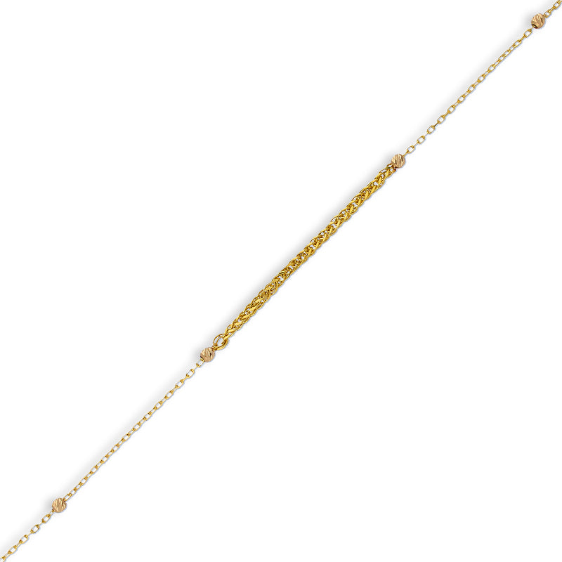 Gold Wheat Bracelet 21KT - FKJBRL21KU6047
