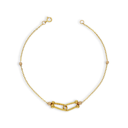 Gold U-Shaped Buckle Bracelet 21KT - FKJBRL21KU6048