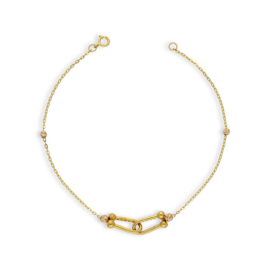 Gold U-Shaped Buckle Bracelet 21KT - FKJBRL21KU6048